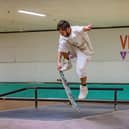 A skater tests out the ramps at the Pitt Street Skatepark. Picture: Mike Cooter 