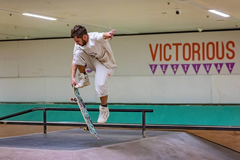 A skater tests out the ramps at the Pitt Street Skatepark. Picture: Mike Cooter 