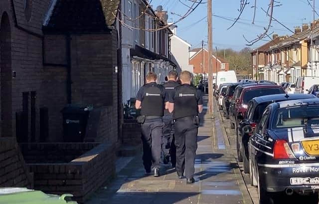 Immigration officers arrested five suspected illegal workers at a Stamshaw house and newsagents Twyford News. Pic Steve Deeks