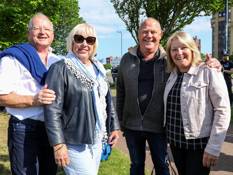 From left: Tony and Christine Martin, with Steve and Tina Fagan at the D-Day 80 national commemorative event.Picture: Chris  Moorhouse (050624-013)
