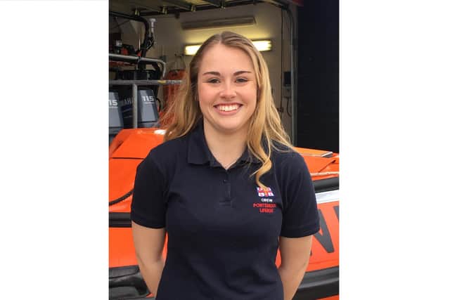 Kim Dugan is the first female helm at Portsmouth lifeboat station – reaching the command role at the age of 25