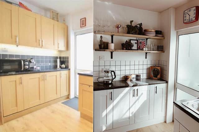 Hayley Derry from Southsea has transformed her kitchen for less than £100 in a DIY isolation project and has been sharing her updates on Instagram @southsea.abode