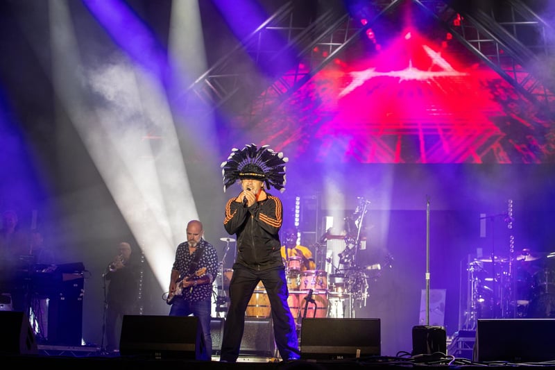 Jamiroquai closed Friday night with a nostalgic performance on the Common Stage.