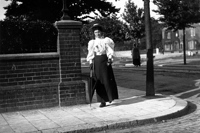 A woman on a Portsmouth street.  (Photo by F J Mortimer/Getty Images)