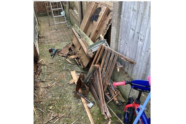 An example of the issues caused by Paul Gaffney, 59, of Shelley Avenue, at Castle Grove in Portchester. Picture: Portsmouth City Council 
