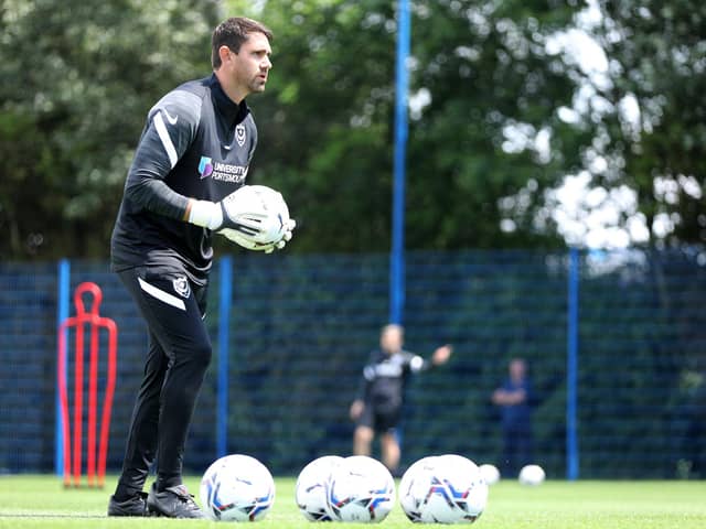 New Pompey goalkeeping coach Michael Poke was at the first day of pre-season training. Picture: Chris Moorhouse