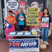 The Let's Stop Aquind group gathering signatures for their petition in Palmerston Road, Southsea, earlier this month.
Left to right: Hazel Lyness, Viola Langley and Eve Mellor
