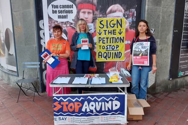 The Let's Stop Aquind group gathering signatures for their petition in Palmerston Road, Southsea, earlier this month.
Left to right: Hazel Lyness, Viola Langley and Eve Mellor