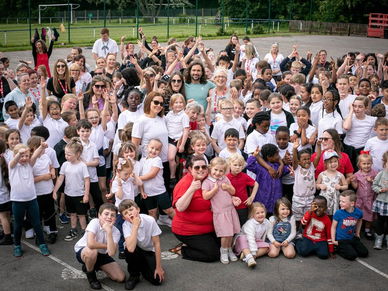 School workout with Joe Wicks at St Paul's Catholic Primary School, Paulsgrove, Portsmouth. Picture: Habibur Rahman