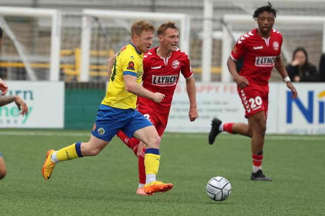 Tommy Wright is on crutches for six weeks after an operation discovered a hole in a cartilage. Picture by Dave Haines