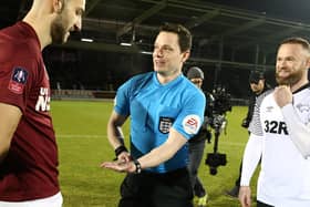 Darren England will be in charge of Pompey's League One play-off semi-final second leg at Oxford. Picture: Pete Norton/Getty Images