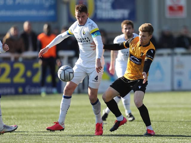 Captain Joe Oastler got Hawks' opener in the victory over Hampton & Richmond Picture: Dave Haines