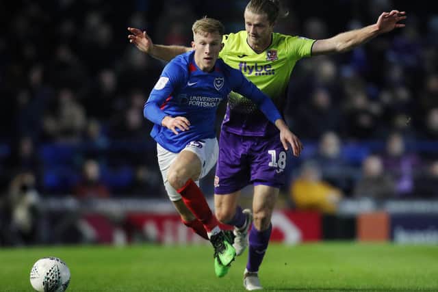 Ross McCrorie is establishing himself as an attacking right-back with Pompey. Picture: Joe Pepler