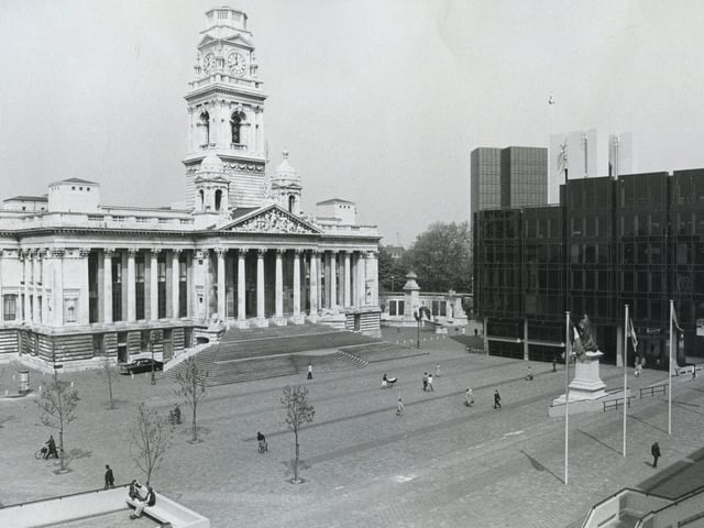 Guildhall Square, Portsmouth in November 1990. The News PP3938