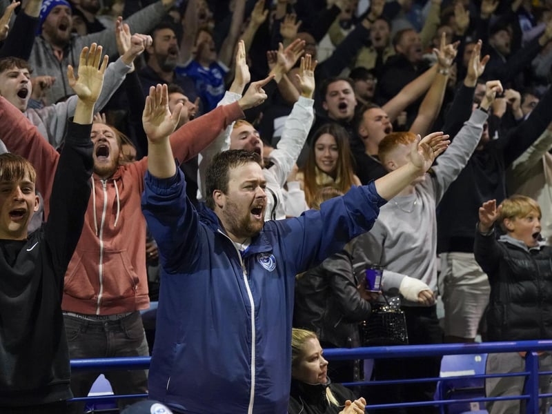 The Fratton faithful were in fine voice against the Chairboys and got behind the team after the visitors took an early lead