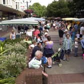 A farmers' market is held in Palmerston Road in Southsea in 2003.