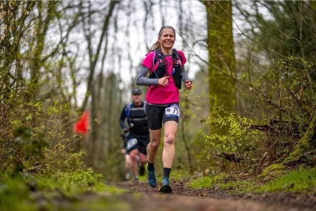Sarah Page has taken part in a 75km race as a warm-up before she takes on the 100-mile South Downs Way challenge next month for her godson, Charlie, who has rare condition that means that he could die when he sleeps.