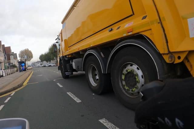 The bin lorry that was pulled over during the safe pass operation on November 11, 2021. Picture: Hampshire police