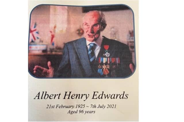 Albert Henry Edwards, otherwise known as Bert Edwards, D-Day veteran from Portsmouth died on July 7. 