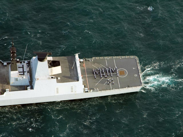 Mothers day 2014
Members of HMS Dauntless ships company gather on the flight deck to spell out a message to their mothers