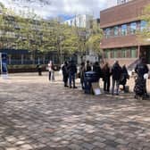 Supporters of Joanna Derkacz outside Portsmouth Crown Court