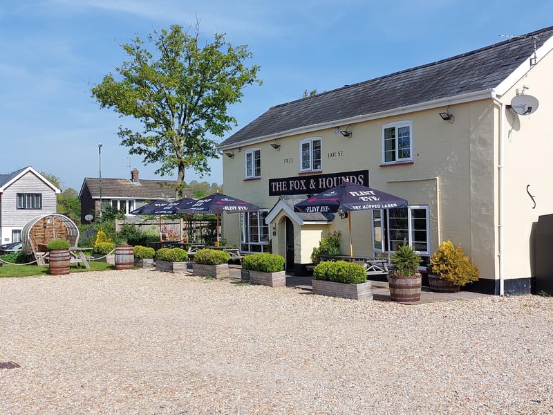 The Fox & Hounds in Denmead serves traditional pub food with beautiful countryside views. It has a rating of 4.5 on TripAdvisor from 270 reviews.