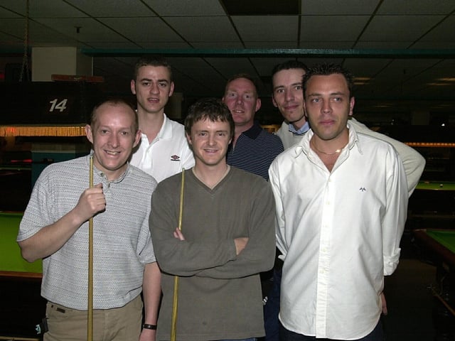 The 2005 Portsmouth Snooker Team at Portsmouth Snooker Club, Commercial Road. From left: Steve Peckham, Richard King, Paul Hollyer, Mick Hall, Dave Sheen and Bruce Wellham