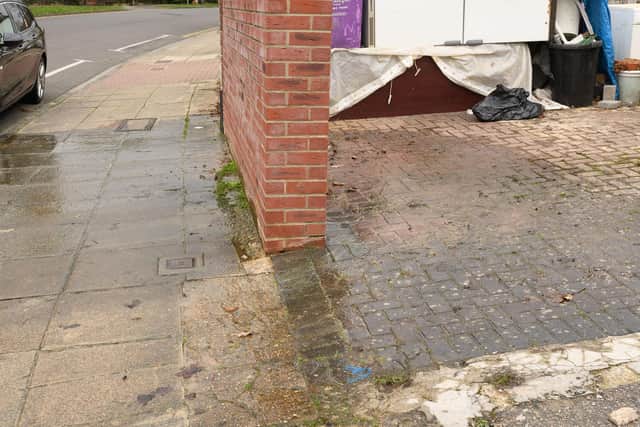 Pictured is: No 140 Mediana Rd where a water leak has been ongoing without repair though it is claimed to have been reported to the local water company

Picture: Keith Woodland (130221-3)