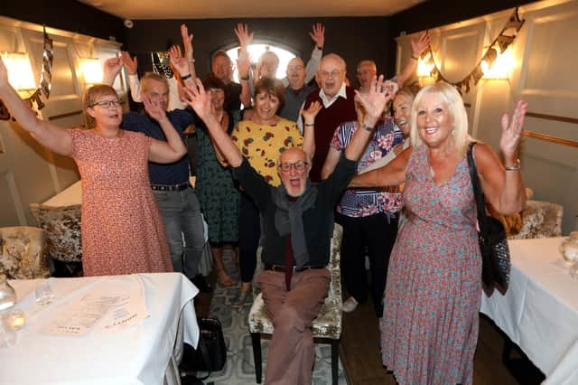 George Jenkins, 90, with some of his former students.
Picture: Sam Stephenson