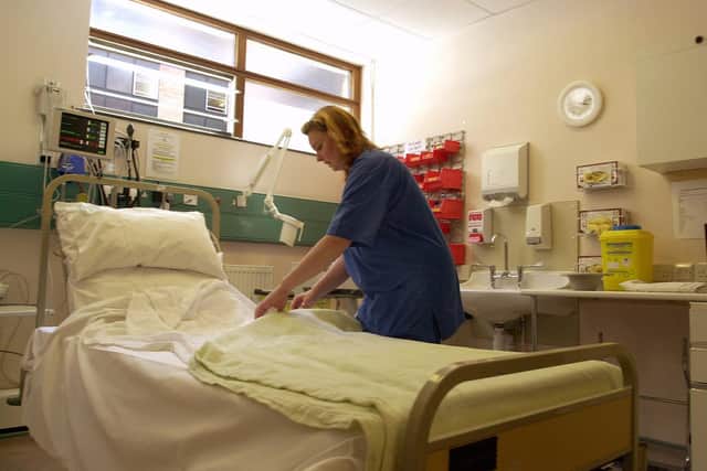 A nurse pictured at Queen Alexandra Hospital in Cosham.