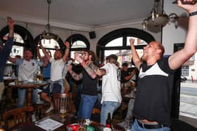 England fans watch England beat Germany 2-0 in the Euros 2020. Picture: Stuart Martin (220421-7042)