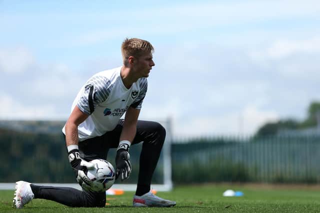 Alex Bass is back on Pompey duty following an injury-interrupted first half of 2021. Picture: Chris Moorhouse