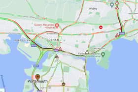 Portsmouth area traffic this evening. Pic: AA