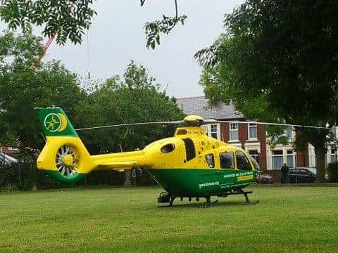 The Air Ambulance after landing in College Park.