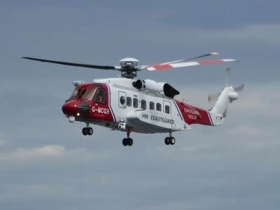 The Coastguard helicopter.