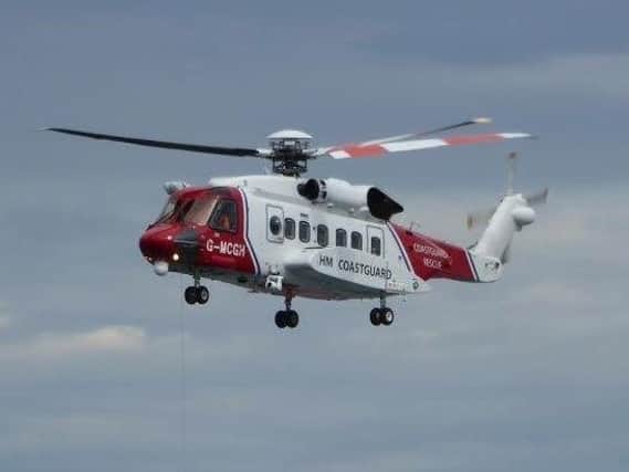 The Coastguard helicopter. 