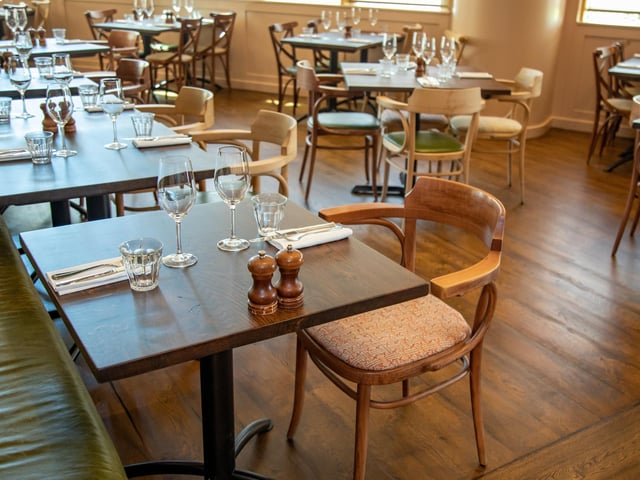 The spacious and stylish interior of the newly refurbished Brasserie Blanc in Gunwharf. Picture: Mike Cooter (280424)
