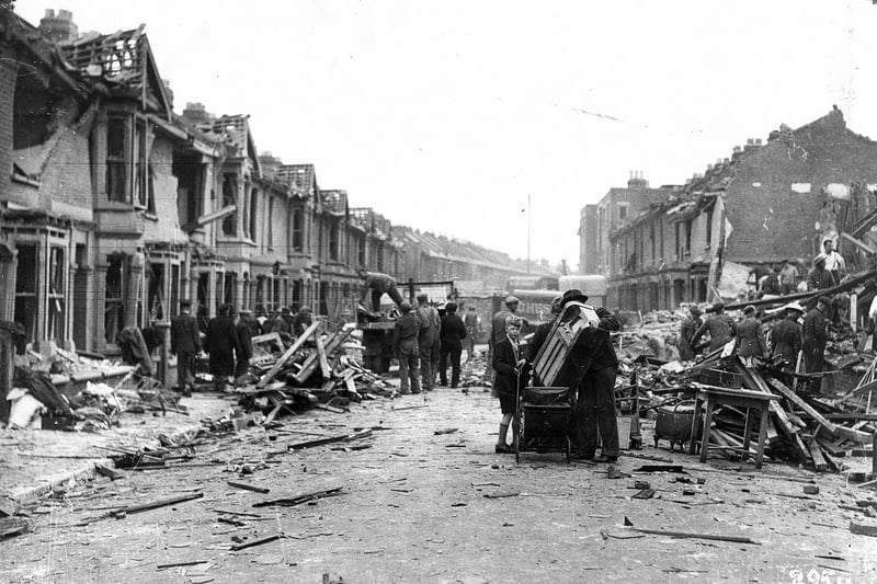 Newcomen Road, Portsmouth after a flying bomb fell on July 15th 1944. This was the last bomb to fall on Portsmouth. Picture: The News Portsmouth