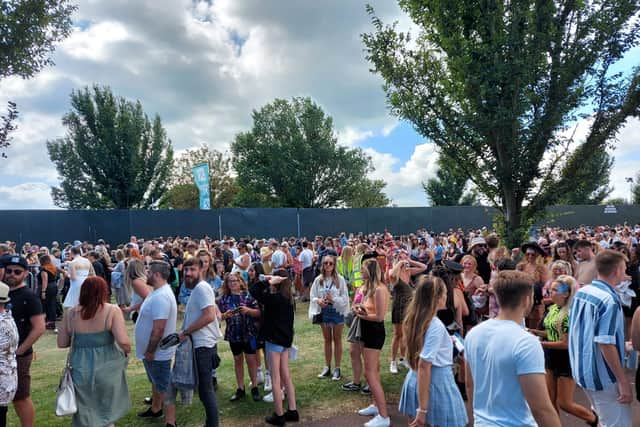 The huge queues at Victorious Festival. Picture: Chris Broom