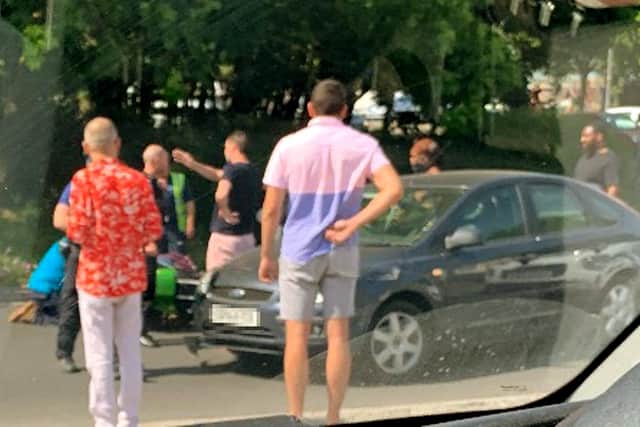 Accident on Fratton roundabout involving a motorcyclist