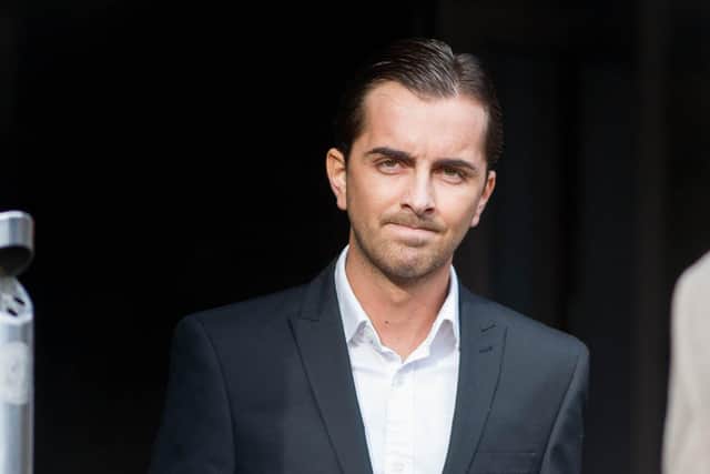Love Island star Dani Dyer’s boyfriend Sammy Kimmence, 23, has appeared in Portsmouth Crown Court charged with fraud and carrying on a business, 
S&S Trading Ltd, with intent to defraud by offering financial investment services between July 27 in 2016 and December 9 2018

Pictured: Sam Kimmence outside court