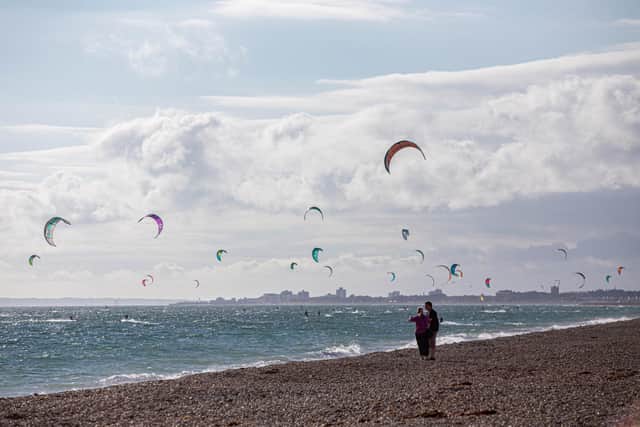 Kitesurfing Armada Festival at Hayling Island on 10th September 2021Pictured: People kite surfing at Hayling IslandPicture: Habibur Rahman