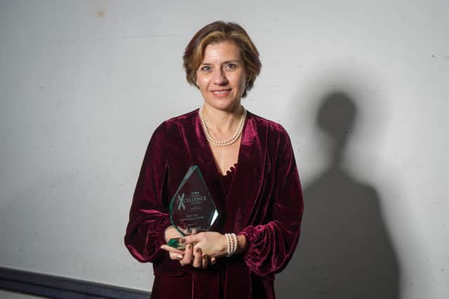 The News Portsmouth Business Excellence Awards 2020 at Portsmouth Guildhall on 21st February 2020.

Pictured: SJ Hunt of Parity Trust won best Small Business of the Year.
Picture: Habibur Rahman