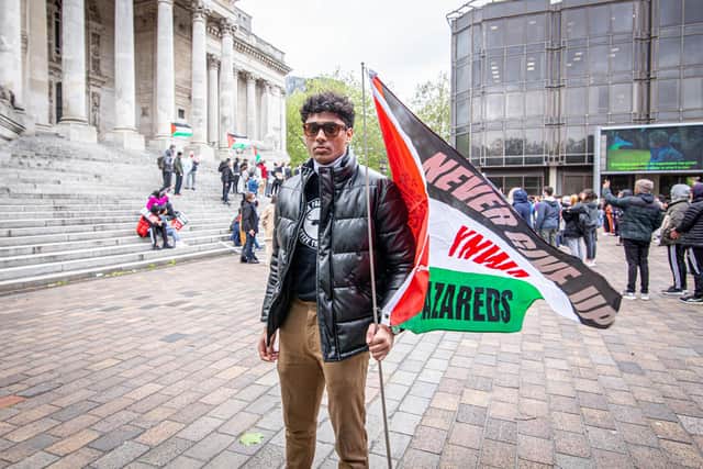 Palestine protest at Portsmouth Guildhall on 21 May 2021

Pictured: Mos Hannan

Picture: Habibur Rahman