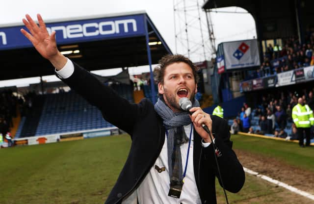 Hermann Hreidarsson has made a habit of singing for Pompey fans whenever he returns to Fratton Park. Picture: Joe Pepler