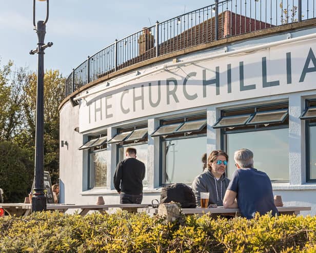 Drinkers at the Churchillian, Cosham.