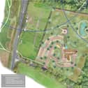 A site plan for the crematorium