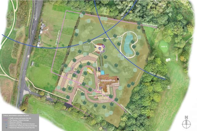 A site plan for the crematorium