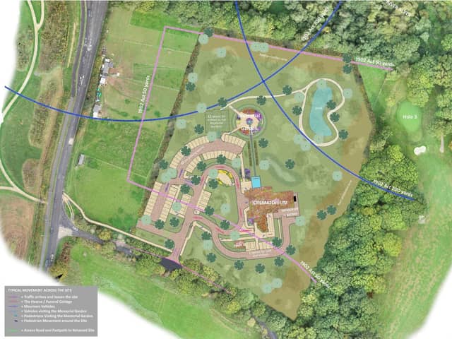 A site plan for the crematorium