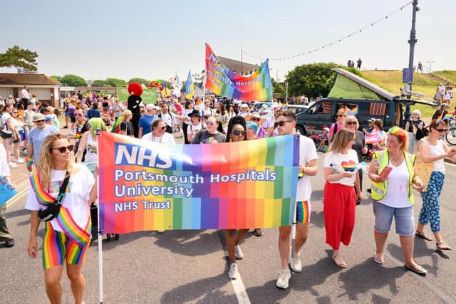 Thousands of people marched along Southsea seafront in a huge LGBTQ+ celebration for Portsmouth Pride 2023 in June.
Picture: Keith Woodland